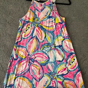 Floral Sleeveless Dress in Pink and Blue